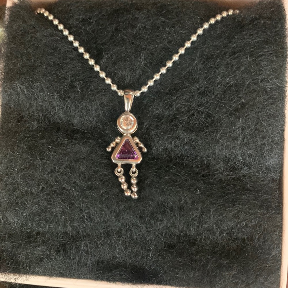 Birthstone Necklace (Silver&Ametheyst)